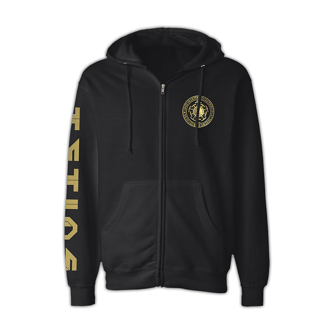 T.E.T.I.O.S. Metallic Gold Zip Up Hoodie