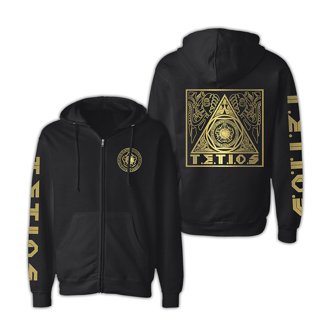 T.E.T.I.O.S. Metallic Gold Zip Up Hoodie