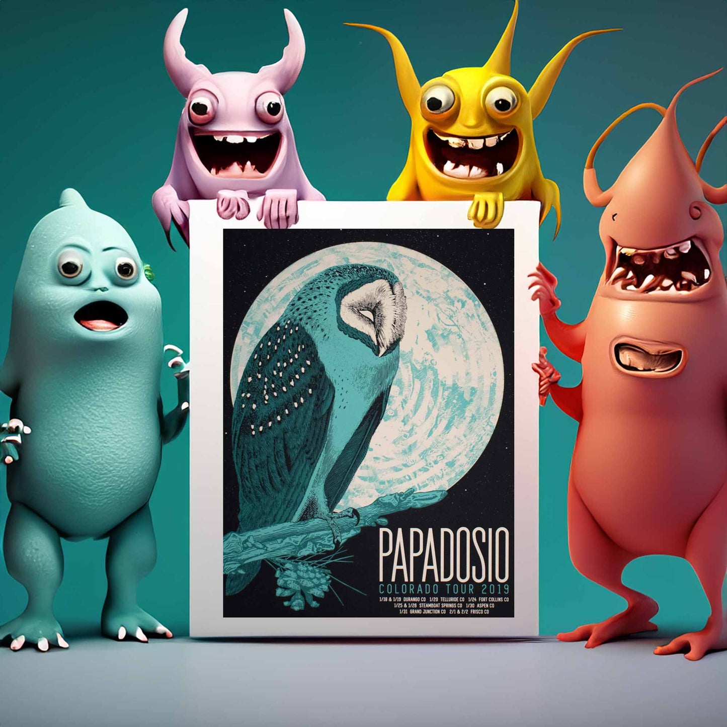 2019 Papadosio Moon Owl Colorado Tour Poster
