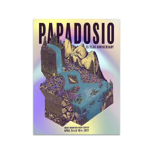 2021 Papadosio 15th Anniversary Smoky Mountain Foil Poster